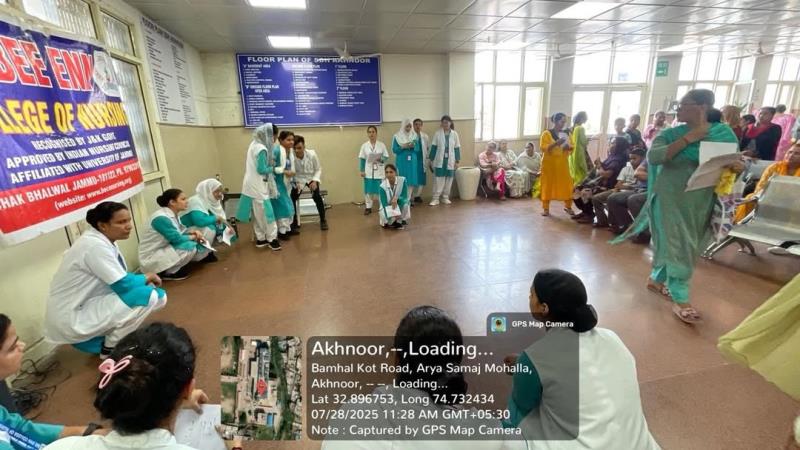  World Hepatitis Awareness program was organized by our Post Basic Bsc Nursing second year students and M.Sc Nursing Community Health Nursing Department students under the guidance of Mrs. Diksha Sharma, Assistant Professor and Ms. Anshu Raina, Nursing tutor at SDH, Akhnoor.
