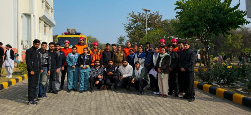 Bee Enn College of Nursing and Bee Enn Nursing organised the Disaster Mock drill with the collaboration of State Disaster Relief Team. The exemplified skills are demonstrated by SDRF team under the leadership of Mr.SS Saini to the students at BECON campus on 07-01-26.