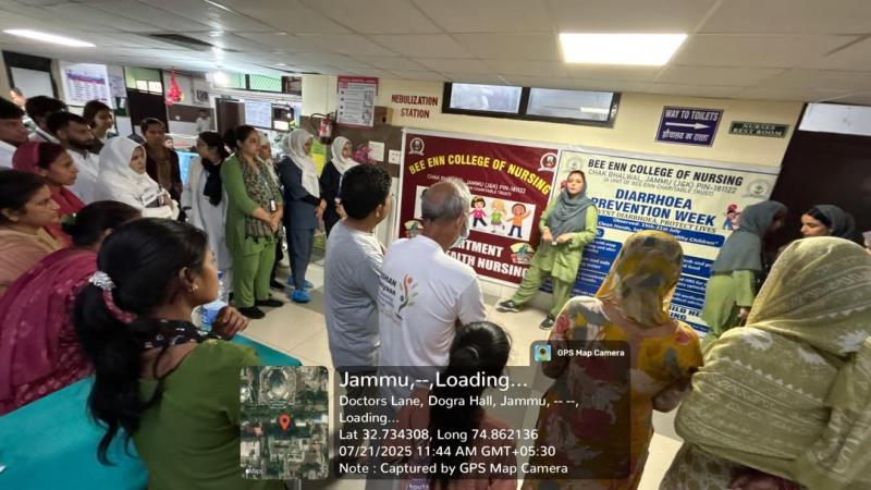  The M.Sc Nursing first year students of Child Health Nursing Department conducted Diarrhea prevention awareness program at SMGS Hospital, Jammu on 22.07.25 under the guidance of Mrs. Sain Priya, HOD, Child Health Nursing Department.