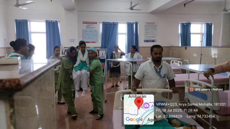  The Students of Post Basic Bsc Nursing second year conducted a Disaster management drill at SDH, Akhnoor on 18.07.25 under the guidance of M.Sc Nursing first year Community Health Nursing Department students and Faculty members.