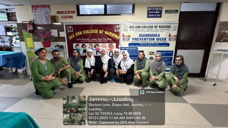  The M.Sc Nursing first year students of Child Health Nursing Department conducted Diarrhea prevention awareness program at SMGS Hospital, Jammu on 22.07.25 under the guidance of Mrs. Sain Priya, HOD, Child Health Nursing Department.