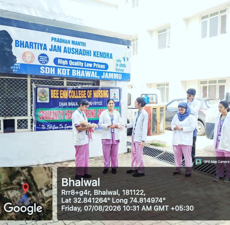 Our B.Sc. Nursing 7th Semester students conducted an engaging role play on “Breastfeeding” at SDH Kot Bhalwal, Jammu. The session covered the importance of breastfeeding, exclusive breastfeeding, correct techniques, myths & taboos, burping, and family support for lactating mothers. The students also participated in an orientation programme at SDH Kot Bhalwal, strengthening their practical learning and community health experience.